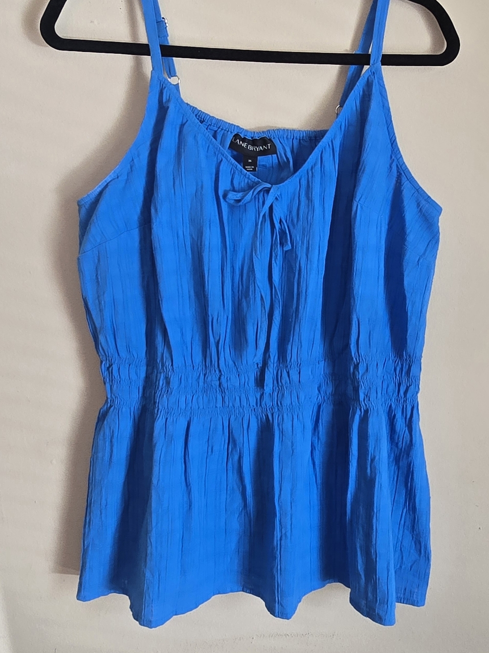 Lane Bryant Bright Blue Adjustable-Strap Peplum Camisole